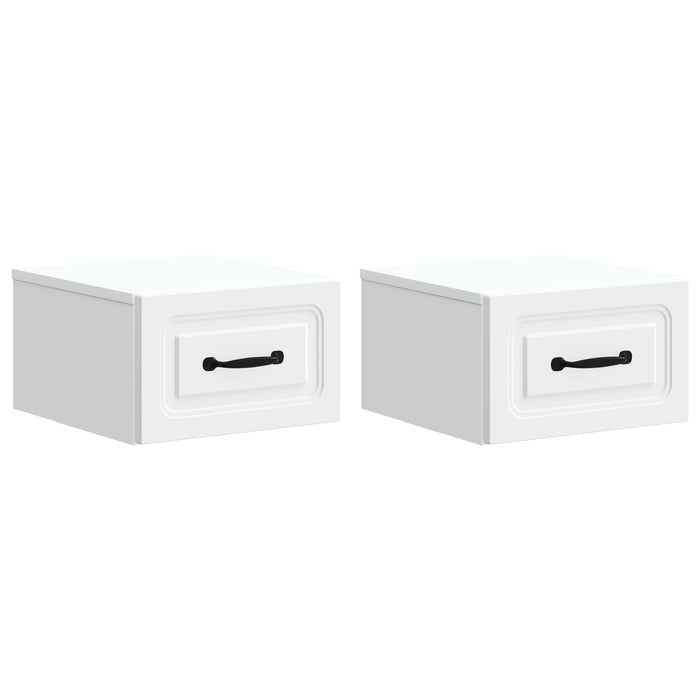 Dulap de noapte suspendat cu sertar 2 pcs Alb 34,5 x 33 x 20 cm - WALTI WALTI