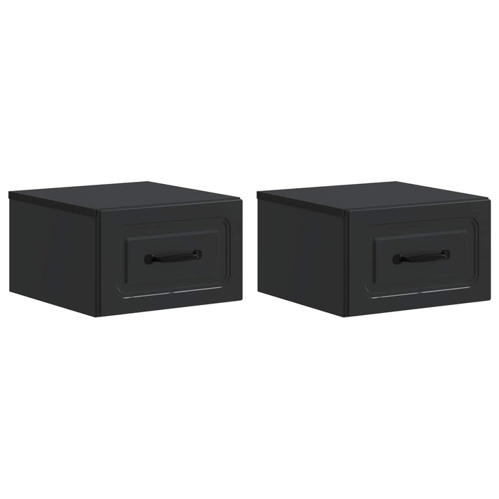 Dulap de noapte suspendat 2 pcs Negru 34,5 x 33 x 20 cm - WALTI WALTI