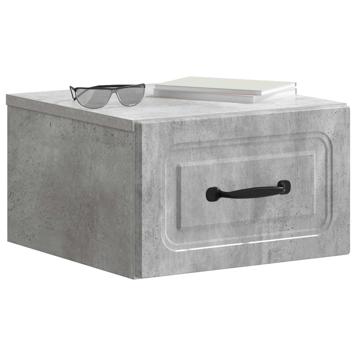 Dulap de noapte suspendat cu sertar Gri Beton 34,5 x 33 x 20 cm - WALTI WALTI