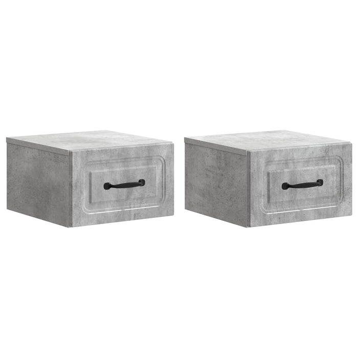 Dulap de noapte suspendat 2 pcs Gri Beton 34,5 x 33 x 20 cm - WALTI WALTI