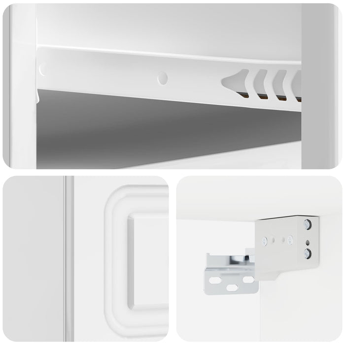Dulap de noapte suspendat cu sertar 2 pcs Alb foarte lucios - WALTI WALTI
