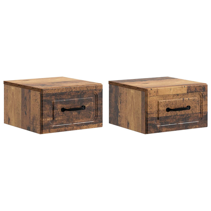 Dulap de noapte suspendat 2 pcs Lemn vechi 34,5 x 33 x 20 cm - WALTI WALTI