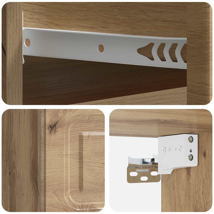 Dulap de noapte suspendat 2 pcs Stejar Artizanal Lemn prelucrat - WALTI WALTI