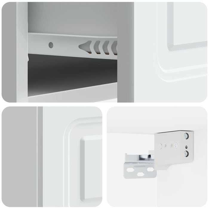 Dulap de noapte suspendat Alb 49 x 34,5 x 20 cm Lemn prelucrat - WALTI WALTI