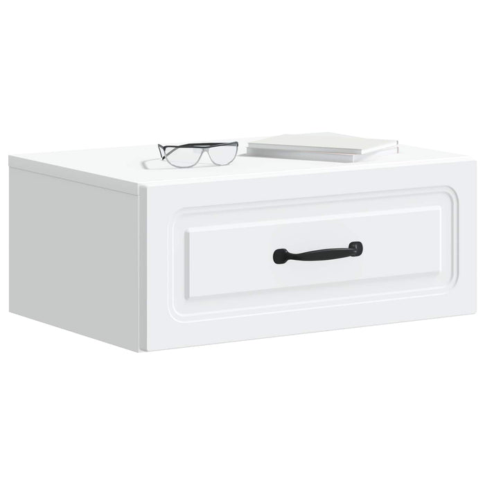 Dulap de noapte suspendat Alb 49 x 34,5 x 20 cm Lemn prelucrat - WALTI WALTI