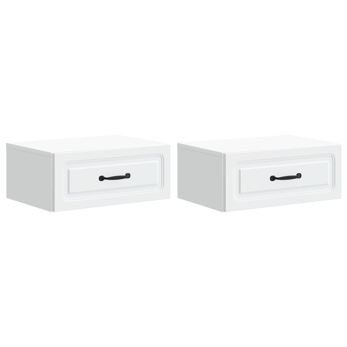 Dulap de noapte suspendat cu sertar 2 pcs Alb 49 x 34,5 x 20 cm - WALTI WALTI