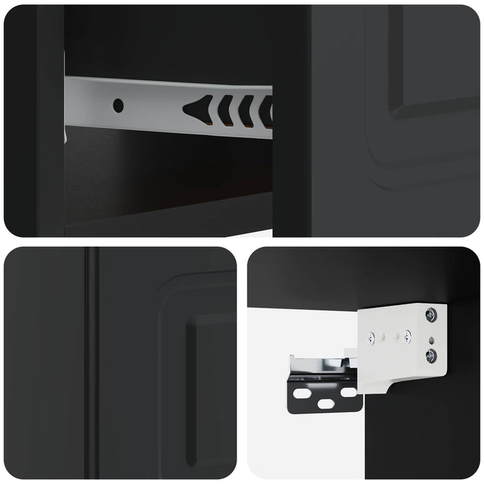 Dulap de noapte suspendat cu sertar Negru 49 x 34,5 x 20 cm - WALTI WALTI