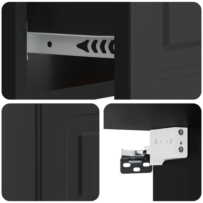 Dulap de noapte suspendat 2 pcs Negru 49 x 34,5 x 20 cm - WALTI WALTI