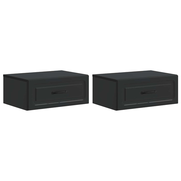 Dulap de noapte suspendat 2 pcs Negru 49 x 34,5 x 20 cm - WALTI WALTI