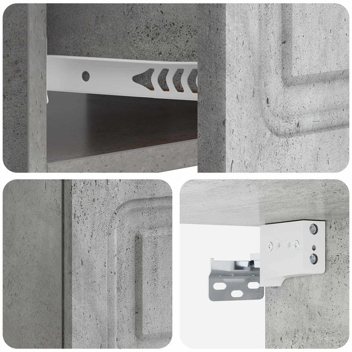 Dulap de noapte suspendat cu sertar Gri Beton 49 x 34,5 x 20 cm - WALTI WALTI