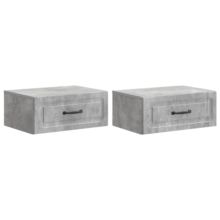 Dulap de noapte suspendat 2 pcs Gri Beton 49 x 34,5 x 20 cm - WALTI WALTI