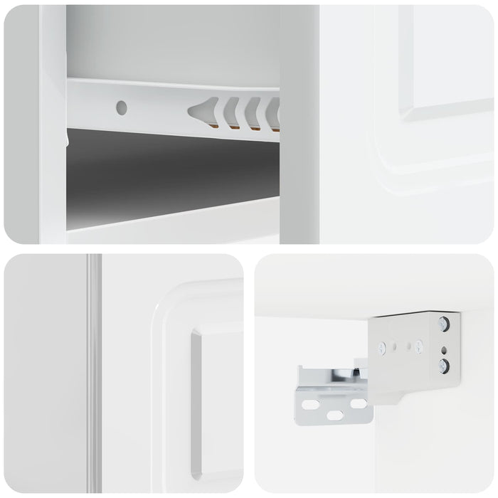 Dulap de noapte suspendat Alb foarte lucios 49 x 34,5 x 20 cm - WALTI WALTI