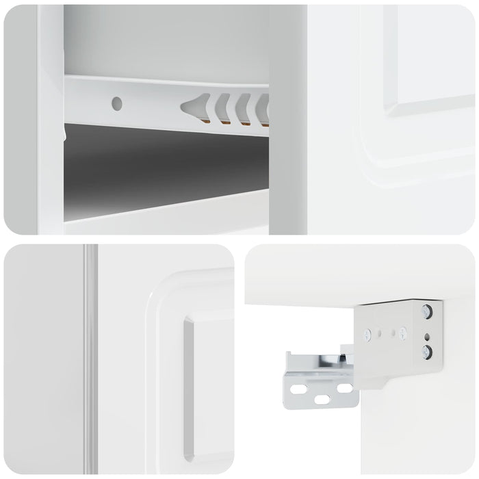 Dulap de noapte suspendat cu sertar 2 pcs Alb foarte lucios - WALTI WALTI