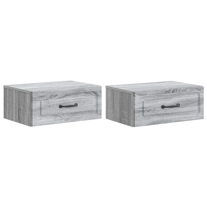 Dulap de noapte suspendat 2 pcs Sonoma gri 49 x 34,5 x 20 cm - WALTI WALTI