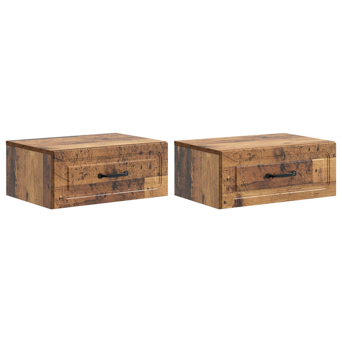 Dulap de noapte suspendat 2 pcs Lemn vechi 49 x 34,5 x 20 cm - WALTI WALTI