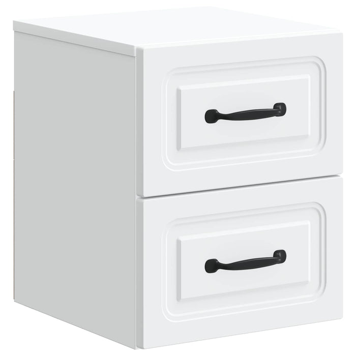 Dulap de noapte suspendat Alb 34,5 x 33 x 40 cm Lemn prelucrat - WALTI WALTI