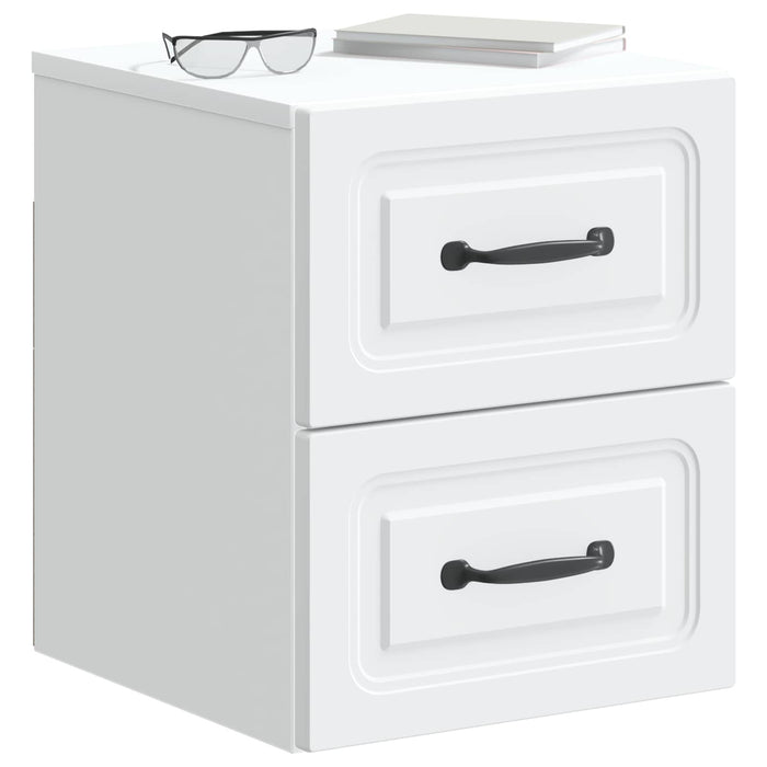 Dulap de noapte suspendat Alb 34,5 x 33 x 40 cm Lemn prelucrat - WALTI WALTI