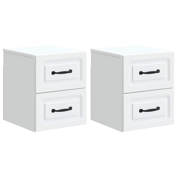 Dulap de noapte suspendat cu sertar 2 pcs Alb 34,5 x 33 x 40 cm - WALTI WALTI