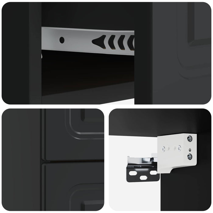 Dulap de noapte suspendat 2 pcs Negru 34,5 x 33 x 40 cm - WALTI WALTI
