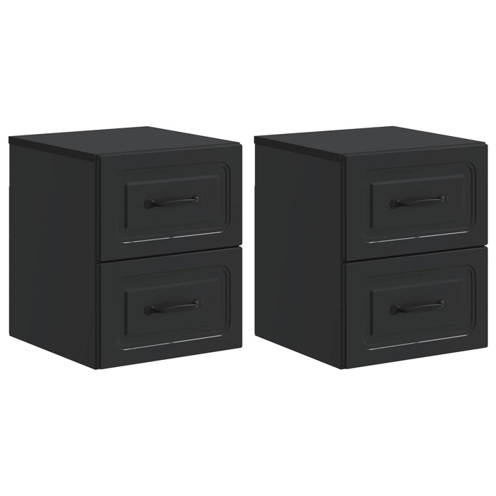 Dulap de noapte suspendat 2 pcs Negru 34,5 x 33 x 40 cm - WALTI WALTI