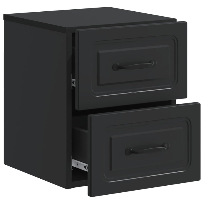 Dulap de noapte suspendat 2 pcs Negru 34,5 x 33 x 40 cm - WALTI WALTI