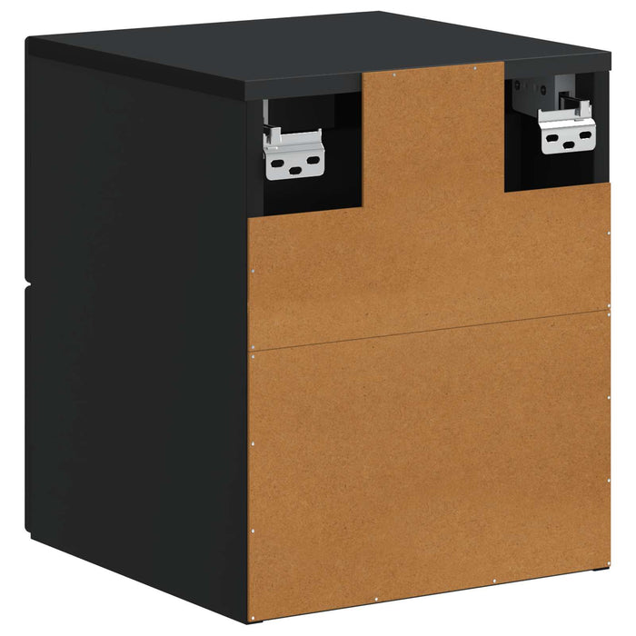 Dulap de noapte suspendat 2 pcs Negru 34,5 x 33 x 40 cm - WALTI WALTI