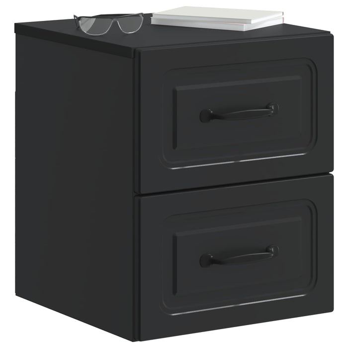 Dulap de noapte suspendat 2 pcs Negru 34,5 x 33 x 40 cm - WALTI WALTI