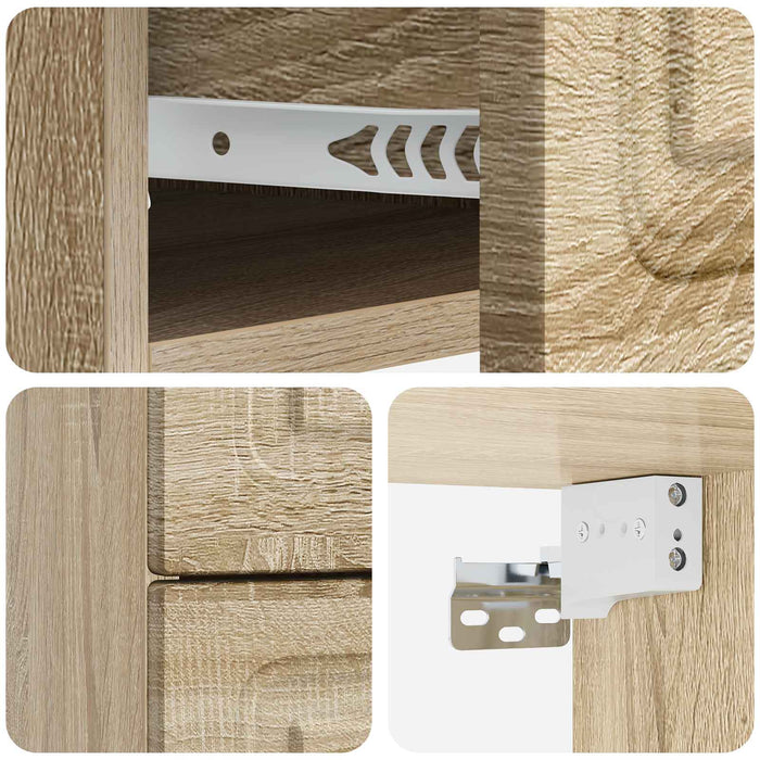 Dulap de noapte suspendat 2 pcs Stejar Sonoma 34,5 x 33 x 40 cm - WALTI WALTI