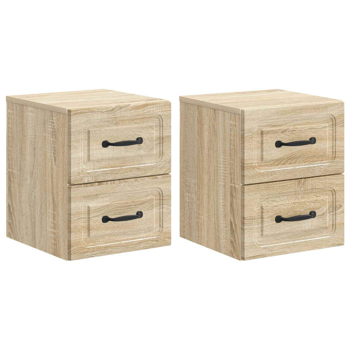 Dulap de noapte suspendat 2 pcs Stejar Sonoma 34,5 x 33 x 40 cm - WALTI WALTI