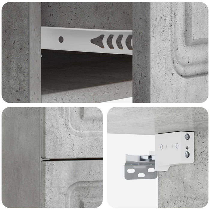 Dulap de noapte suspendat 2 pcs Gri Beton 34,5 x 33 x 40 cm - WALTI WALTI
