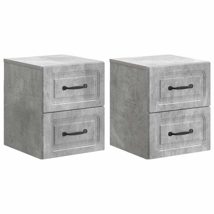 Dulap de noapte suspendat 2 pcs Gri Beton 34,5 x 33 x 40 cm - WALTI WALTI