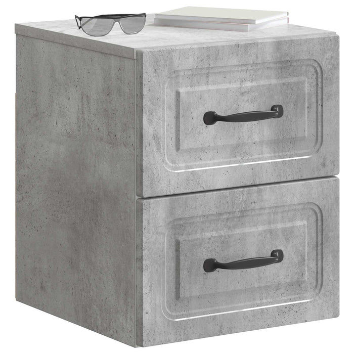 Dulap de noapte suspendat 2 pcs Gri Beton 34,5 x 33 x 40 cm - WALTI WALTI