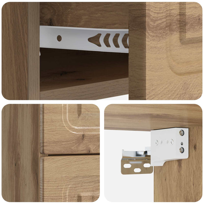 Dulap de noapte suspendat Stejar Artizanal 34,5 x 33 x 40 cm - WALTI WALTI