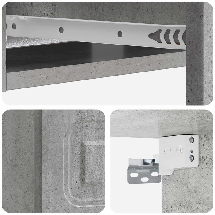 Masă laterală montată pe perete Gri Beton 59 x 34,5 x 17 cm - WALTI WALTI