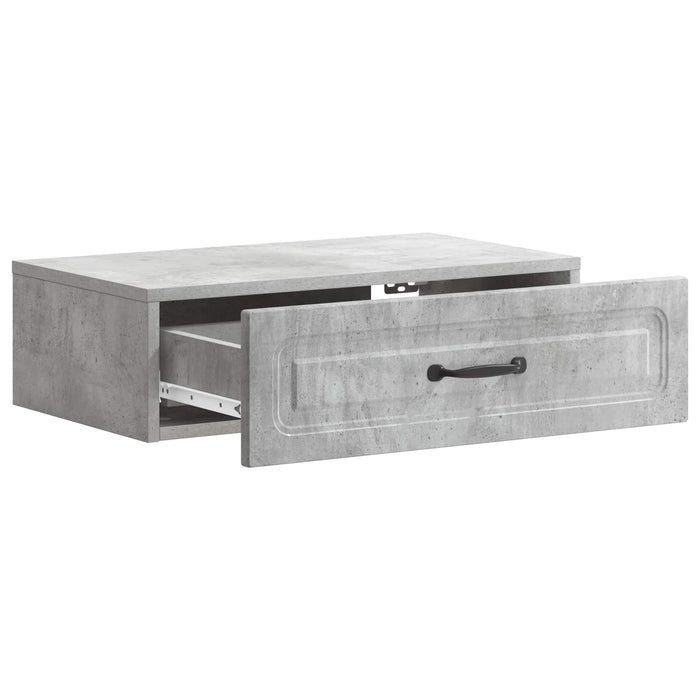 Masă laterală montată pe perete Gri Beton 59 x 34,5 x 17 cm - WALTI WALTI