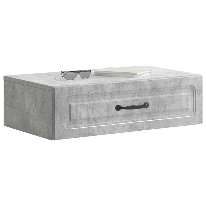 Masă laterală montată pe perete Gri Beton 59 x 34,5 x 17 cm - WALTI WALTI