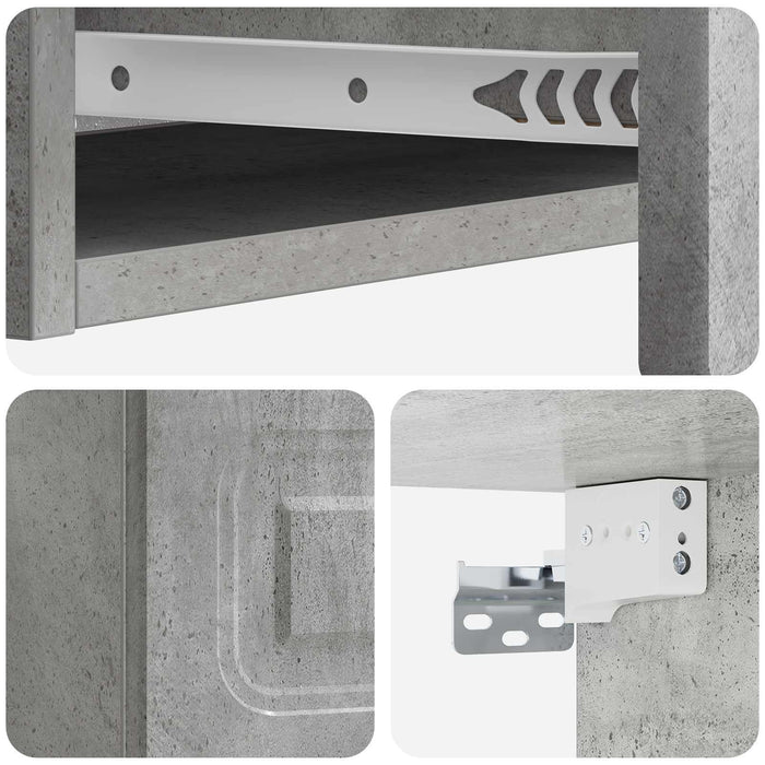 Masă laterală montată pe perete Gri Beton 87,5 x 34,5 x 17 cm - WALTI WALTI