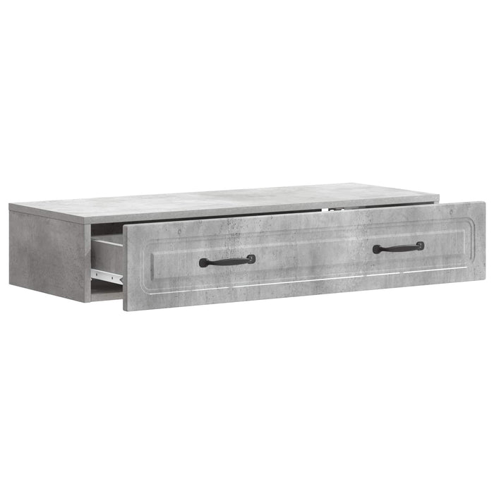Masă laterală montată pe perete Gri Beton 87,5 x 34,5 x 17 cm - WALTI WALTI