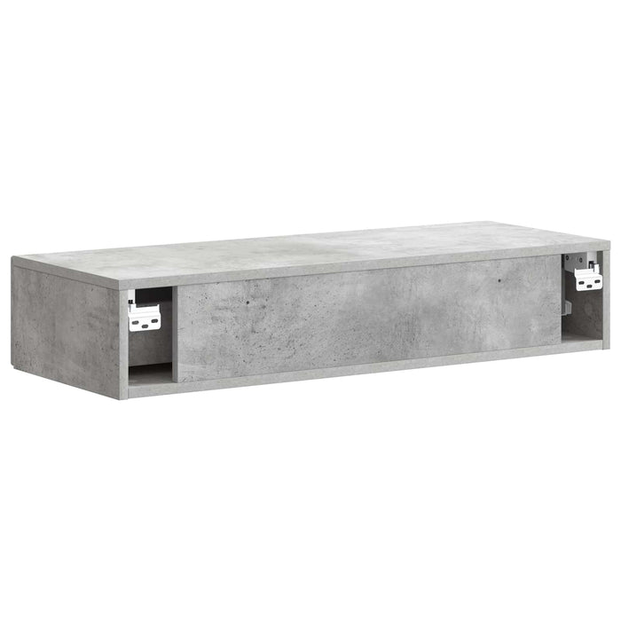 Masă laterală montată pe perete Gri Beton 87,5 x 34,5 x 17 cm - WALTI WALTI
