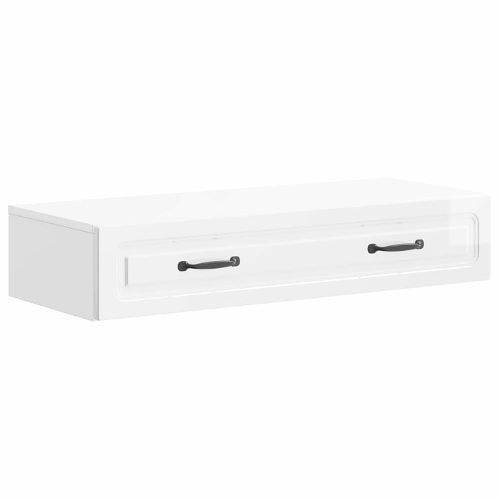 Masă laterală montată pe perete Alb foarte lucios - WALTI WALTI