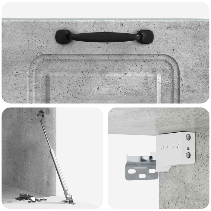 Oglindă TV montată pe perete Gri Beton 59,5 x 41 x 30 cm - WALTI WALTI