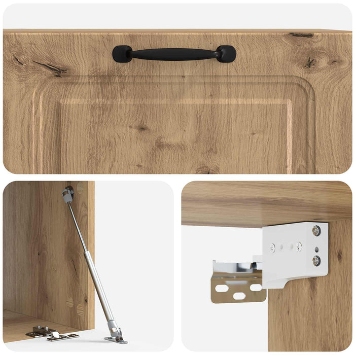 Oglindă TV montată pe perete Stejar Artizanal 59,5 x 41 x 30 cm - WALTI WALTI