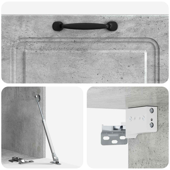 Oglindă TV montată pe perete Gri Beton 78,5 x 41 x 30 cm - WALTI WALTI