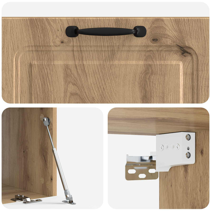 Oglindă TV montată pe perete Stejar Artizanal 78,5 x 41 x 30 cm - WALTI WALTI