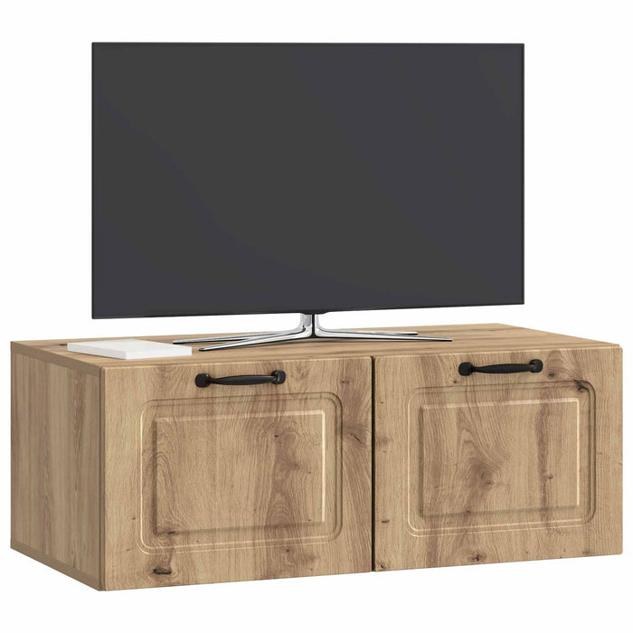 Oglindă TV montată pe perete Stejar Artizanal 78,5 x 41 x 30 cm - WALTI WALTI