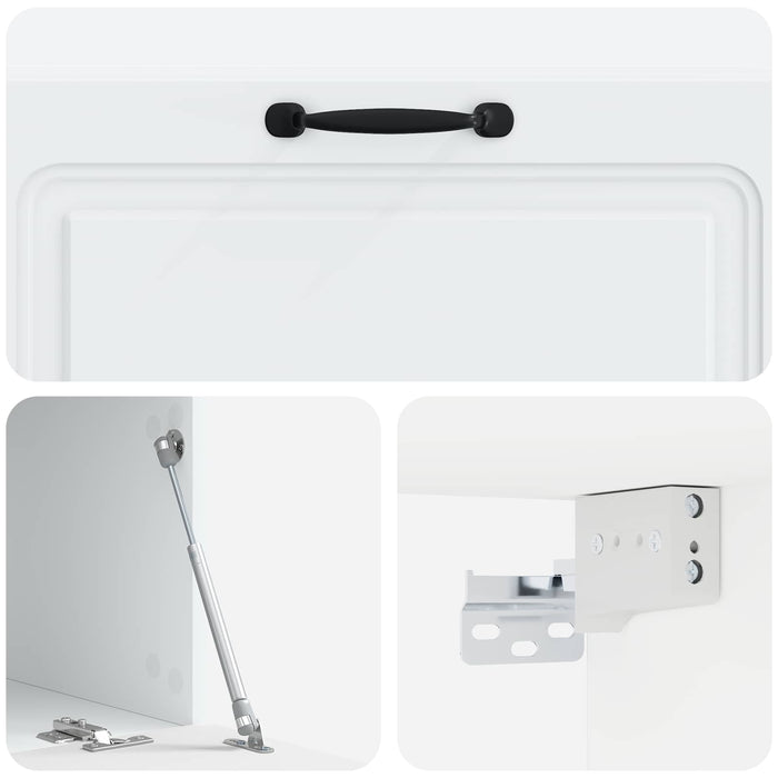 Oglindă TV montată pe perete Alb 98 x 41 x 30 cm Lemn prelucrat - WALTI WALTI