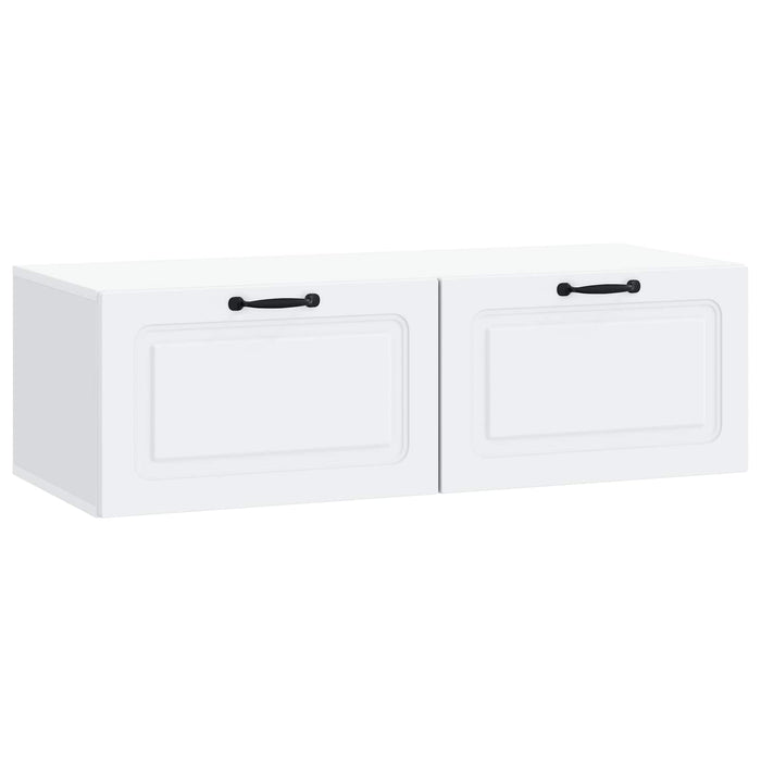 Oglindă TV montată pe perete Alb 98 x 41 x 30 cm Lemn prelucrat - WALTI WALTI