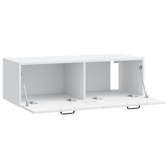 Oglindă TV montată pe perete Alb 98 x 41 x 30 cm Lemn prelucrat - WALTI WALTI