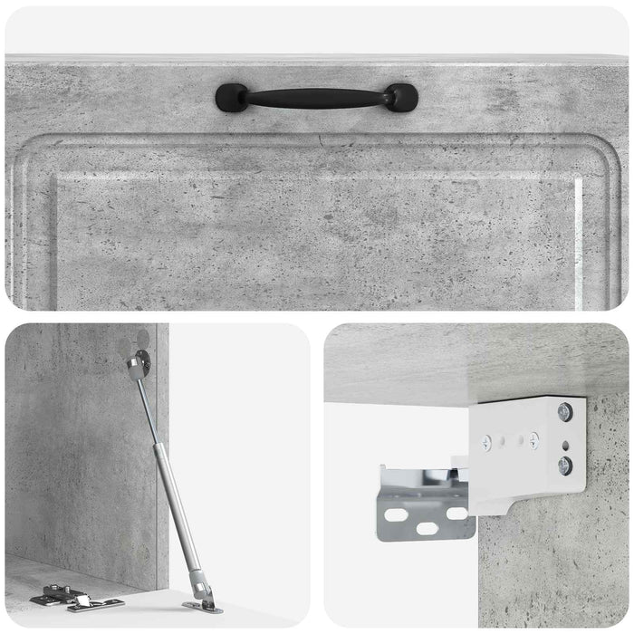 Oglindă TV montată pe perete Gri Beton 98 x 41 x 30 cm - WALTI WALTI