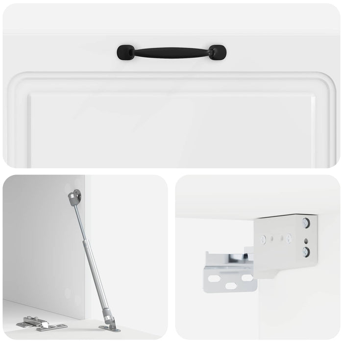 Oglindă TV montată pe perete Alb foarte lucios 98 x 41 x 30 cm - WALTI WALTI